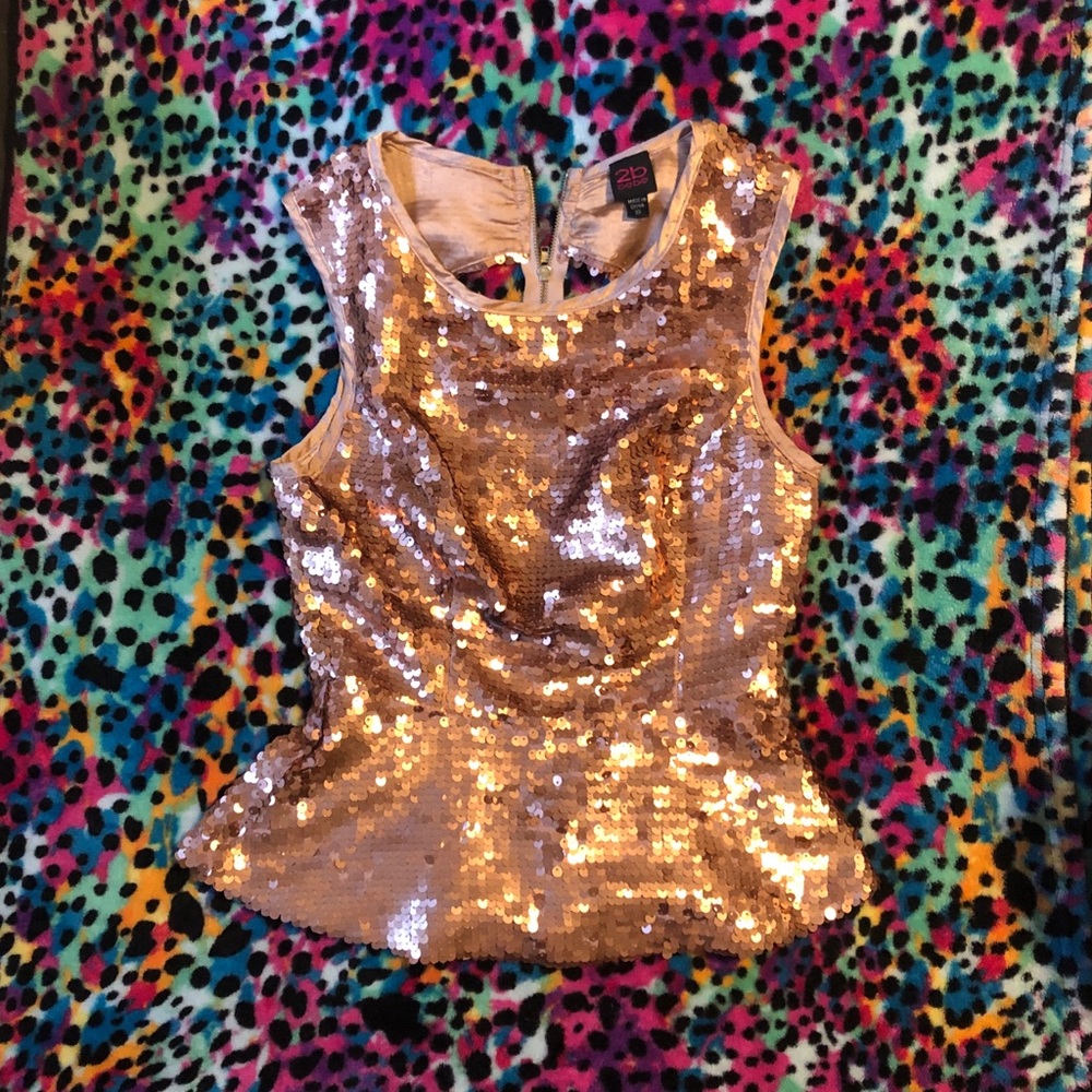 2b Bebe Sequin and Silk Top